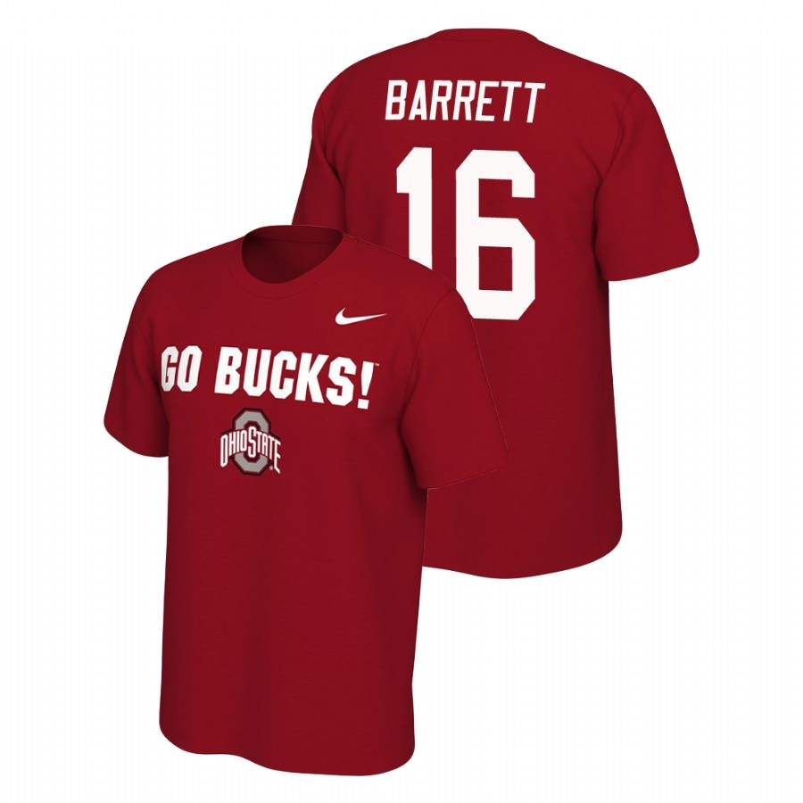Ohio State Buckeyes Men's NCAA J.T. Barrett #16 Scarlet Nike Mantra College Football T-Shirt NTY1849VN